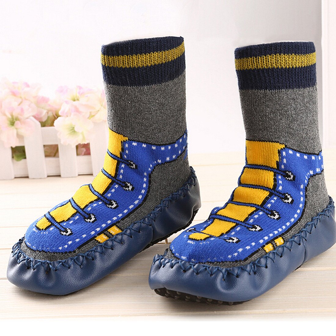 KF Baby Toddlers Boys Girls Non-Skid Slipper Socks Value Pack [3 Pairs] - Image 3